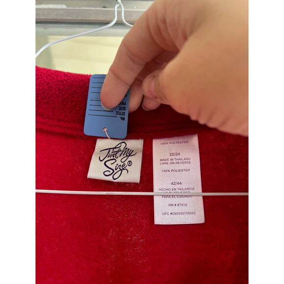 Vintage red fleece snowflake pullover size 22/24 - Picture 3 of 4